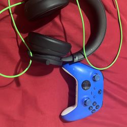 Xbox Controller And Xbox Headset 