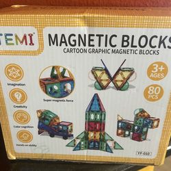 New 80 Piece Magnetic Blocks. STEM Toy 
