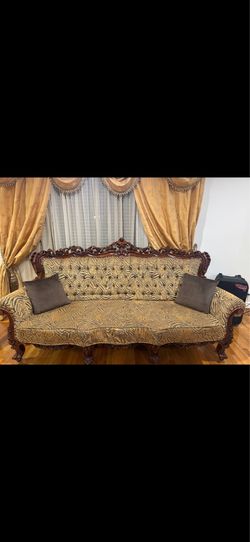 Handcrafted wood furniture reupholstered