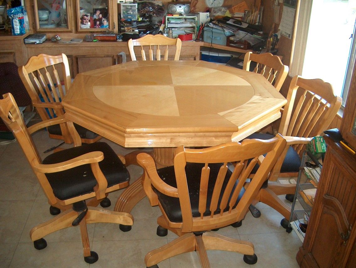 Dining/poker table 54"x 54" & 6 chairs