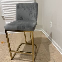Grey Suede Countertop Chairs 