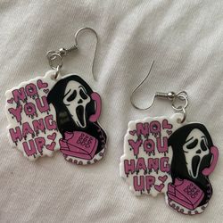 Scream acrylic Valentines Day Earrings 