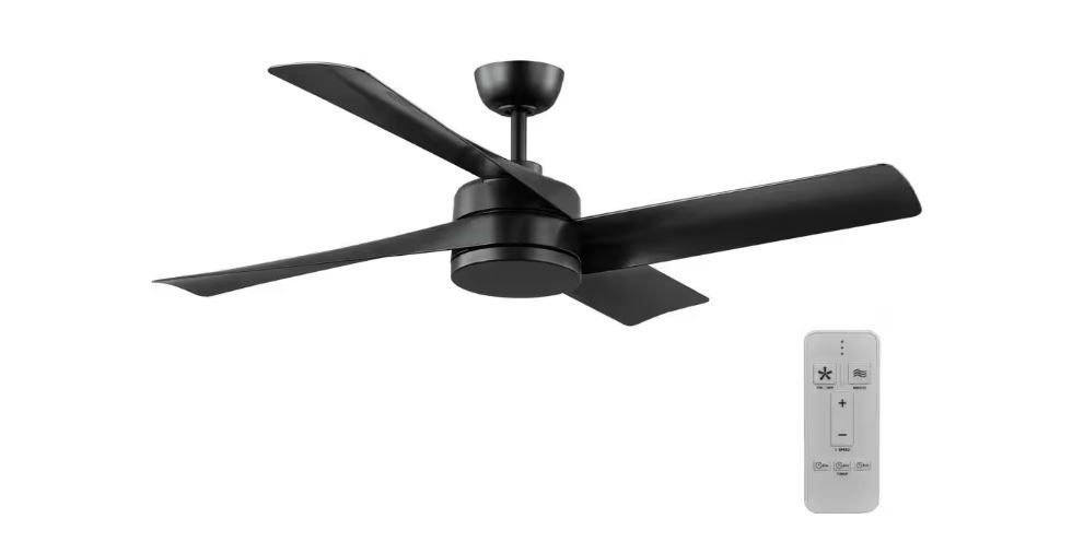 Hampton Bay Baymore 52 in. Indoor/Outdoor Matte Black Ceiling Fan with Remote,All Products : American Fashion Style Bags On Sale