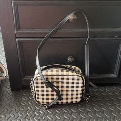 Black/White Plaid Nine West Crossbody