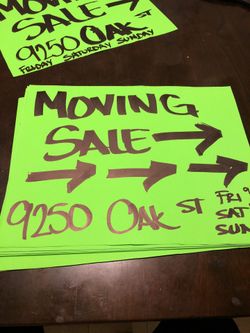 Moving sale