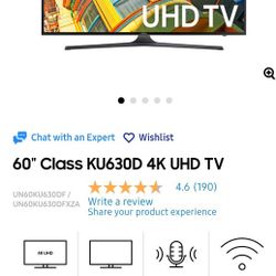 Samsung 60" Smart 4k HDTV
