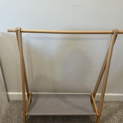 Kids Size Dress Up Wooden Clothes Rack