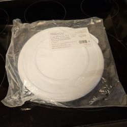 New Pampered Chef 2 Quart Collapsible Serving Bowl & Lid Silicone Green White 