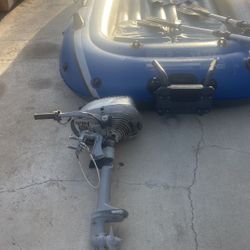 11’ Inflatable Boat With BIMINI TO, And  Honda 2 HP Four Stroke Engine