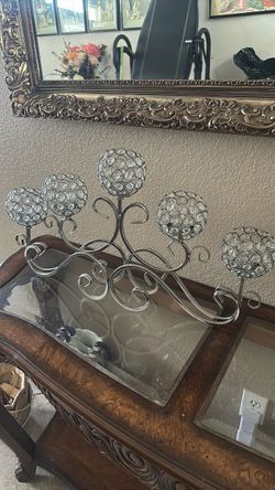 Crystal silver candle