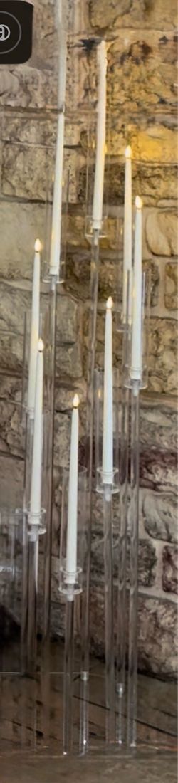 Candelabra- clear plastic with 8 pillars