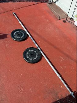 7ft gym bar with 25.lbs x 2