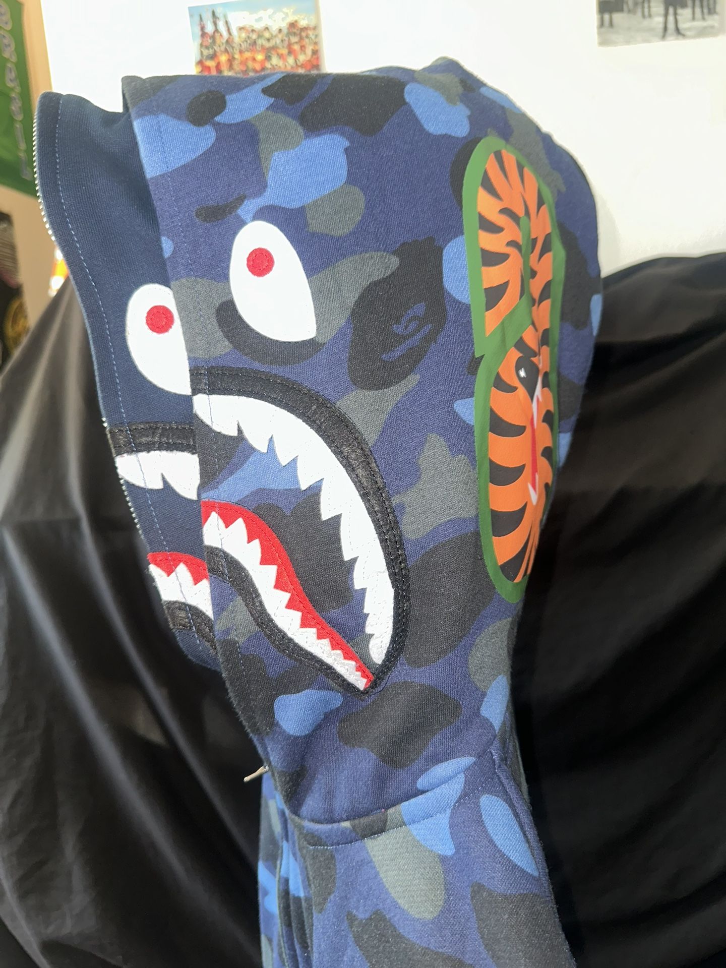 BAPE Double Hooded Blue Hoodie *RARE* L, Comes with Bag & Tags. Willing to Negotiate