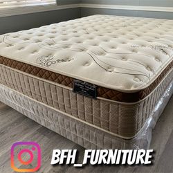 12in King Size Organic Cloud Comfort Europillow Top Mattress and Boxspring