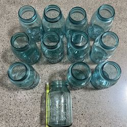 Vintage Blue Jars About 34 Jars