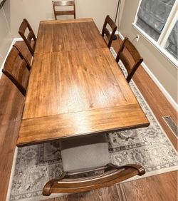 Wood Dining Table with 8 Chairs