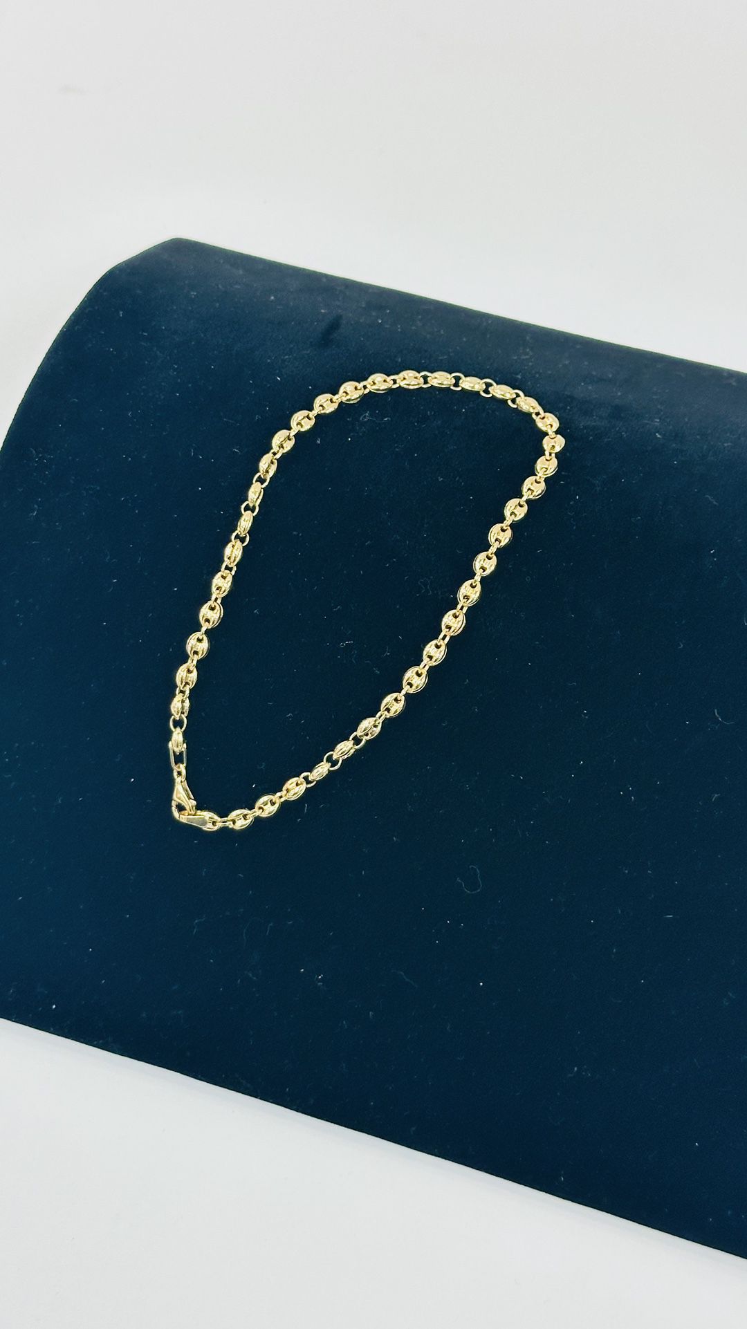 14k gold 10" Puffed Mariner Link (gucci link) Bracelet Anklet 6.7 grams