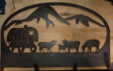 Western Themed Custom Made Steel Coat Hanger