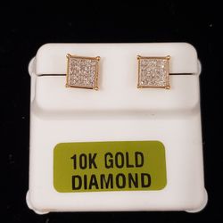 10kt Gold Diamond Studs 
