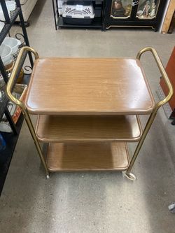 1960s-1970s 3-Tier Rolling Bar Serving Cart