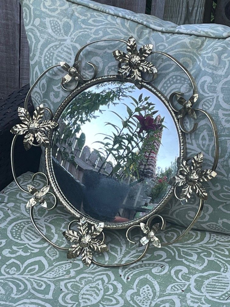 Vintage Brass Mirror