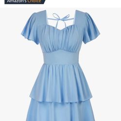 Light blue Spring Summer Dress Medium Lightweight 