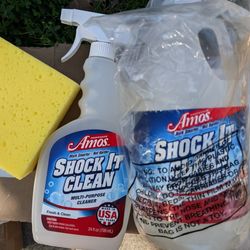 Brand new shock it clean concentrate 64oz kit with spray bottle and sponge