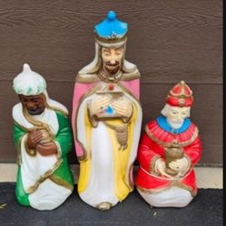Empire, 3 Piece Set Of Wiseman's Kings, Lighted Blow Mold, Include Light Cords, Retired Set and Hard to Find, Indoor and Outdoor, Excellent Condition!