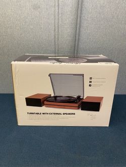 Retro Audio Turntable with External Speakers