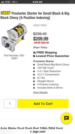 JEGS Prostarter Starter Small/Big Block Chevy