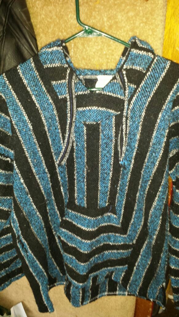 Poncho- black/ blue