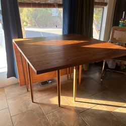 Mid Century Food Up Table Solid Wood