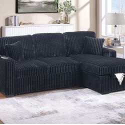 Corduroy Sectional Sleeper Sofa