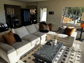 Down feather L shaped sectional