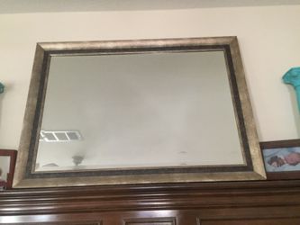 Large beveled wall mirror
