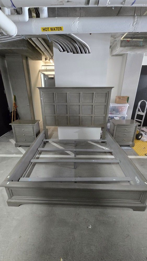 King Size Bedframe /w Night Stands and Box Spring
