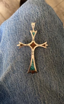 Silver Turquoise Cross