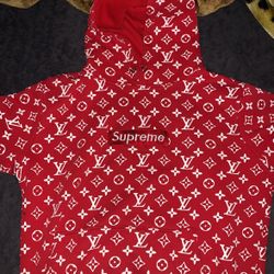 Red Supreme Louis Vuitton Hoodie