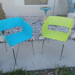 Mid Century Chairs Repainted ATOMIC ERA