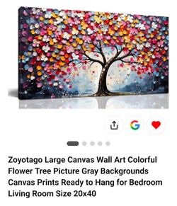 OBO!!Colorful Tree Canvas Wall Art 20x40