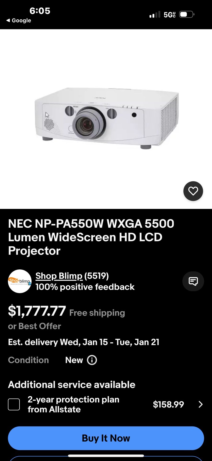 NEC 550 W Projector