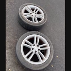 2 — 245/45r19 5x120 5x4.72 Stock Tesla Model S X wheels Rims Tires!!