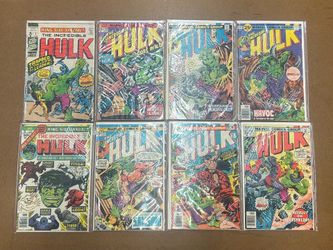 1970’s MARVEL Comics THE INCREDIBLE HULK Comic BOOKS Lot of 8 👀 (please read description)