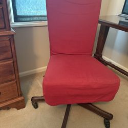 Pottery Barn Swival Maroon Chair