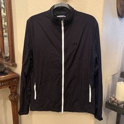 J.Lindeberg Men Black Lightweight Zip-Up Jacket Size Medium