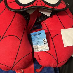Travel Neck Pillow, Blanket And Eye Mask - Spider-Man Or Baby Yoda Grogu 