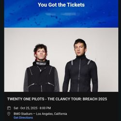 2 Twenty One Pilots Tickets Sat Oct 25