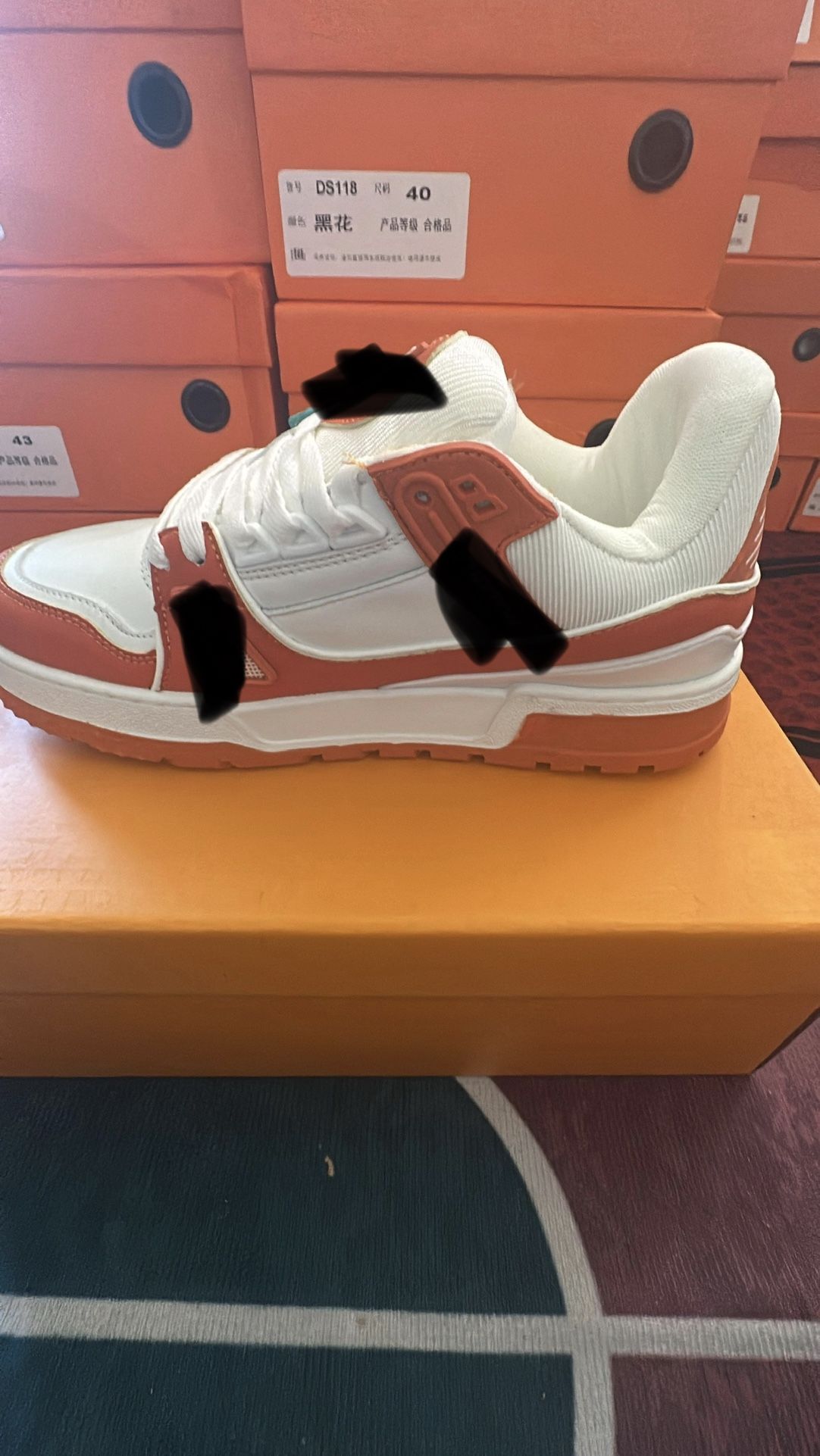 Trainer Shoes White and Orange