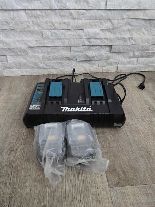 Makita BL1850B2DC2 18V LXT® Lithium-Ion Battery and Dual Port Charger Starter Pack (5.0Ah)