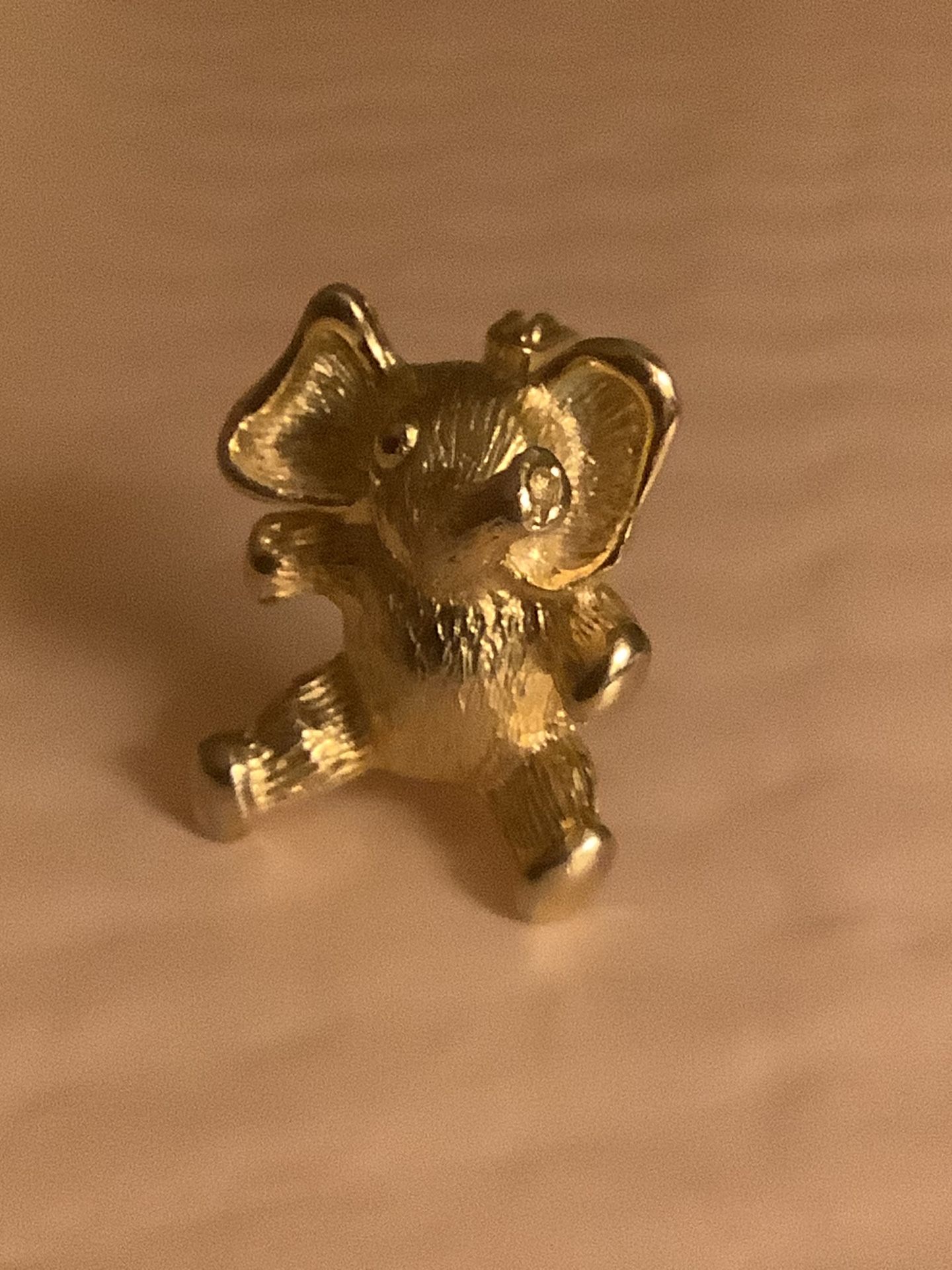 Small Gold-Tone Elephant Pin Brooch 3D